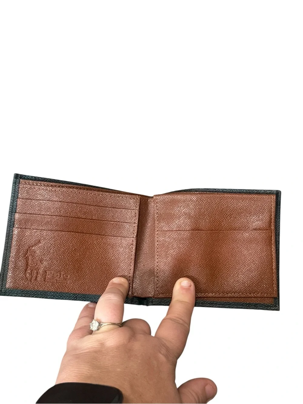 Polo by Ralph Lauren Teal Green Textured Bifold Wallet